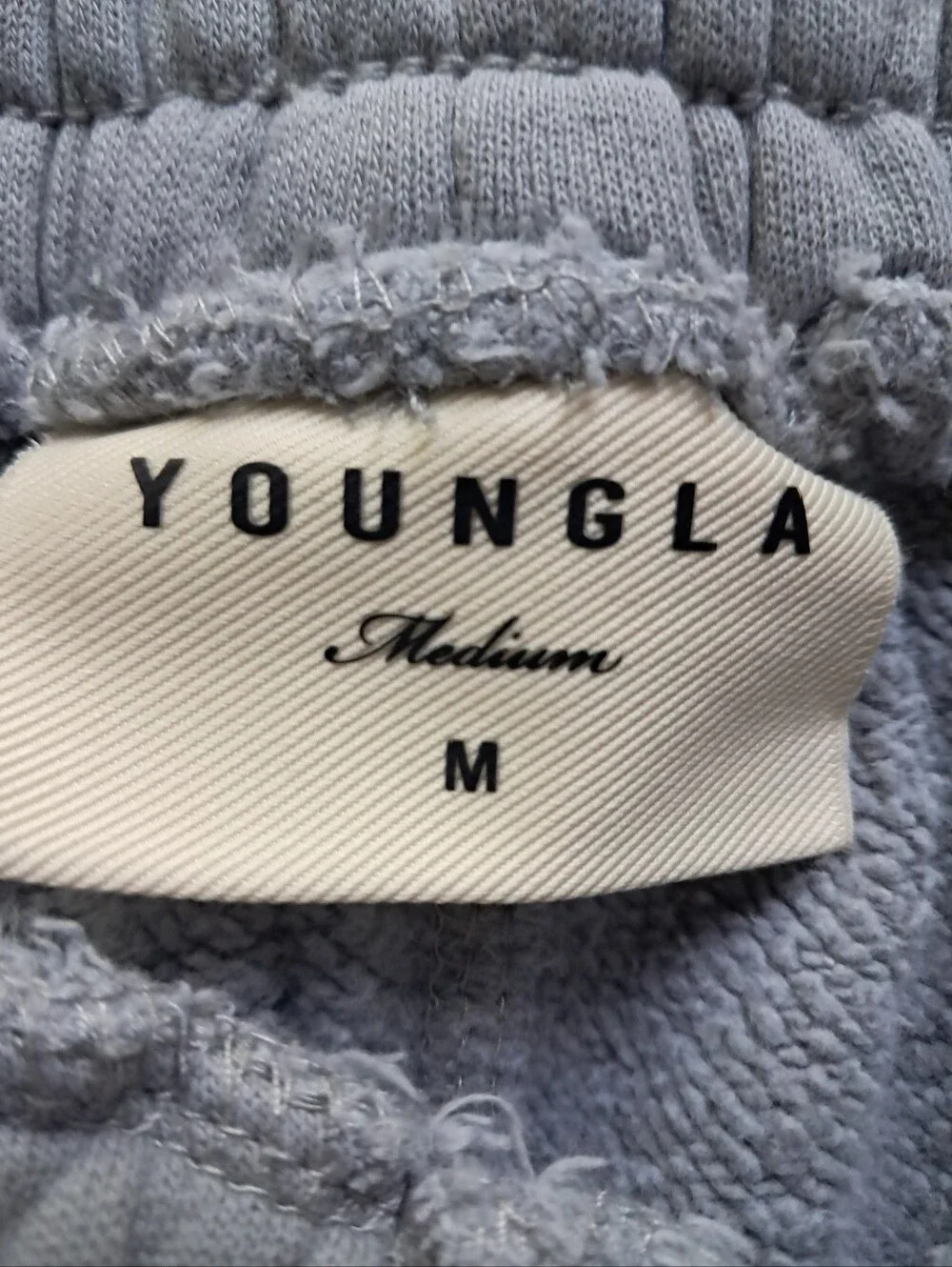 YoungLA Immortal Joggers Men's Medium Lt Gray 100% Cotton EUC